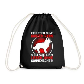 Life without Harzer Fuchs Herding Dog Herding Fox - Drawstring Bag - black - Front