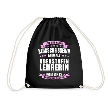 Oberstufenlehrerin Abschiedin Erinnerung - Turnbeutel - Schwarz - Vorne