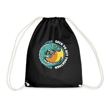 Geck Yo Agir Ensemble Lézard Gekkota À Crête - Sac de sport léger - noir - Devant