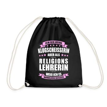 Religionslehrerin Lehrerin Erinnerung Lehrer - Turnbeutel - Schwarz - Vorne