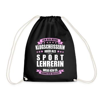 Sportlehrerin Abschied Lehrerin Erinnerung Lehrer - Turnbeutel - Schwarz - Vorne