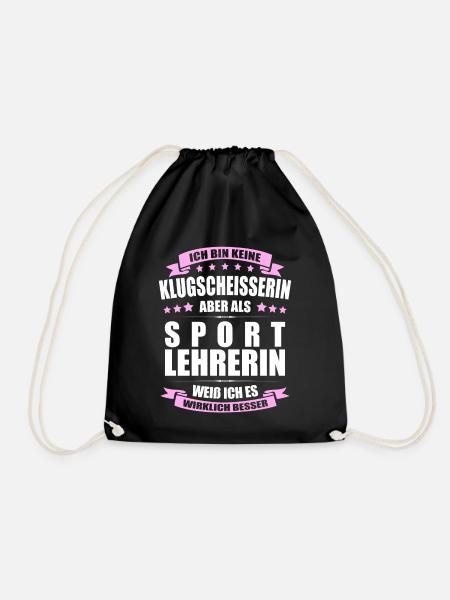 Sportlehrerin Abschied Lehrerin Erinnerung Lehrer - Turnbeutel - Schwarz