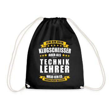 Ich Bin Kein Klugscheisser Techniklehrer Lehrer - Turnbeutel - Schwarz - Vorne