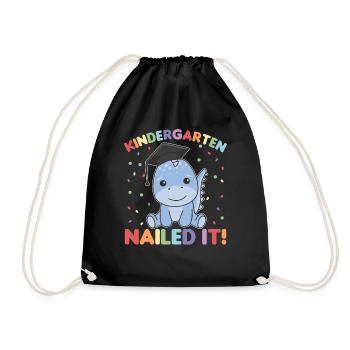 Kids Kindergarten nailed it Dino Graduation - Turnbeutel - Schwarz - Vorne