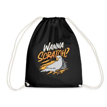 African Grey want to Scratch Birdwatcher Ornithology - Drawstring Bag - black - Front