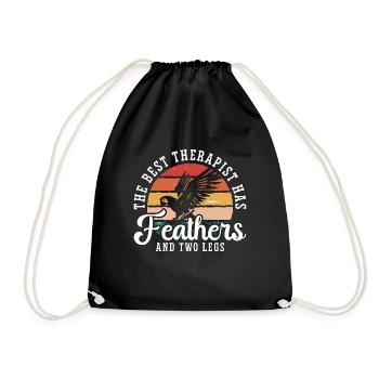 African Grey The Best Therapist Has Ornithologist - Drawstring Bag - black - Front