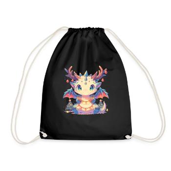 Dragon Christmas Dragon Kids - Drawstring Bag - black - Front