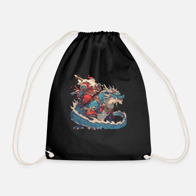 Drache Weihnachten Drache Kinder - Turnbeutel - Schwarz