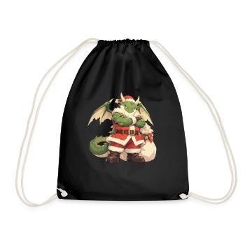Dragon Christmas Dragon Kids - Drawstring Bag - black - Front