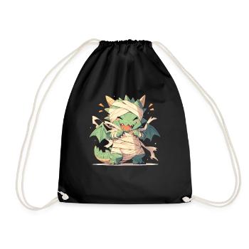Dragon Mummy Halloween Dragon Kids - Drawstring Bag - black - Front