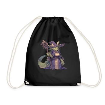 Dragon Witch Halloween Dragon Kids - Drawstring Bag - black - Front