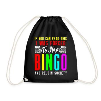 Bingo Player If You Can Read This - Drawstring Bag - black - Front
