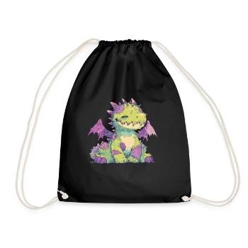 Dragon Halloween Dragon Kids - Drawstring Bag - black - Front
