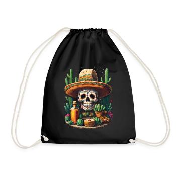 Tequila Drink Skull Cinco De Mayo Mexiko Feiern - Turnbeutel - Schwarz - Vorne