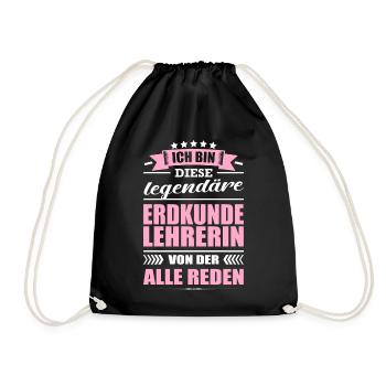 Ich Bin Diese Legendäre Erdkundelehrerin Lehrerin - Turnbeutel - Schwarz - Vorne