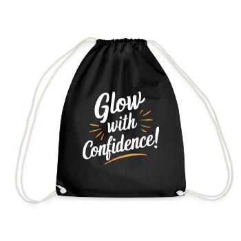 Glow with Confidence Motivation - Drawstring Bag - black - Front