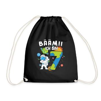 Bääm Ich bin 7 Astronaut - Turnbeutel - Schwarz - Vorne