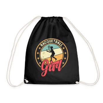 Racquetball Player Girl - Racquetball Girl - Turnbeutel - Schwarz - Vorne