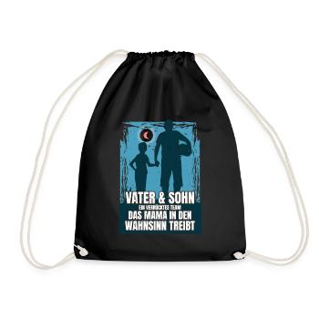Father & Son a Crazy Team Partner Look - Drawstring Bag - black - Front