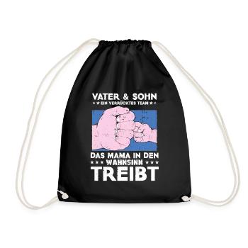 Father & Son a Crazy Team Partner Look - Drawstring Bag - black - Front
