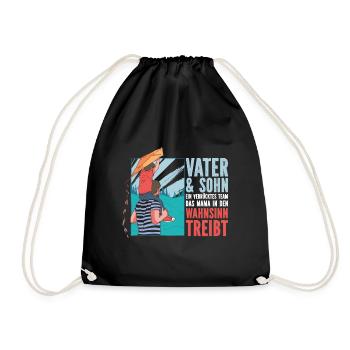 Father & Son a Crazy Team Partner Look - Drawstring Bag - black - Front