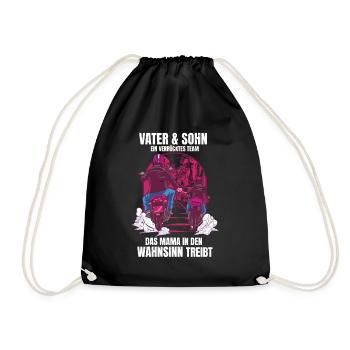 Father & Son a Crazy Team Partner Look - Drawstring Bag - black - Front