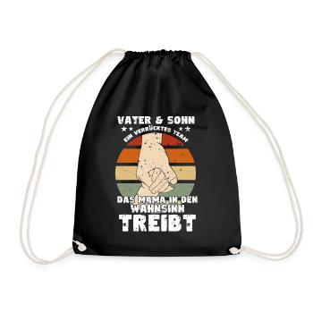 Father & Son a Crazy Team Partner Look - Drawstring Bag - black - Front