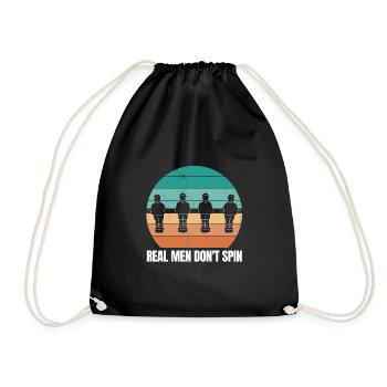 Football - real men don't spin - Drawstring Bag - black - Front