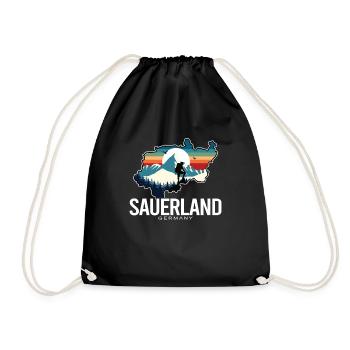 Sauerland Germany Retro Sunset - Drawstring Bag - black - Front