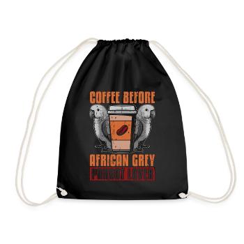 African Grey Parrot Coffee Bird Owner Coffee Lover - Turnbeutel - Schwarz - Vorne
