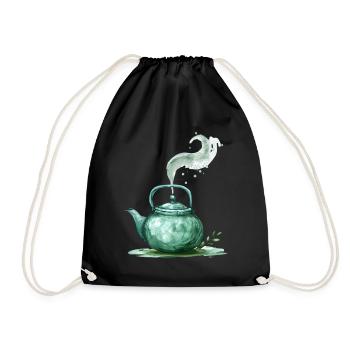 Théière verte à la vapeur magique - Sac de sport léger - noir - Devant
