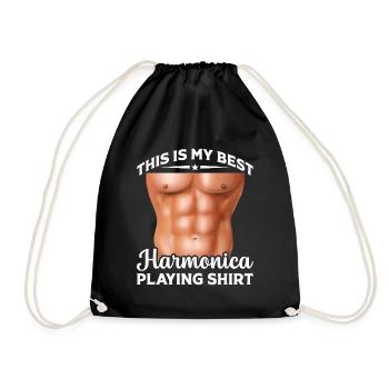 This Is My Best Harmonica Player Shirt Harmonica M - Turnbeutel - Schwarz - Vorne