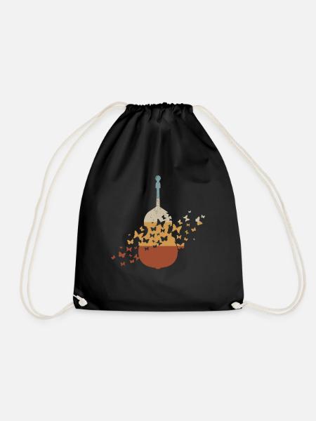 Double Bass With Butterflies Double Bassist Double - Turnbeutel - Schwarz
