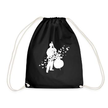 Double Bass Player Double Bass Instrument Double B - Drawstring Bag - black - Front