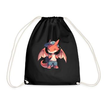 Dragon School Kid Valentinstag Drache - Turnbeutel - Schwarz - Vorne