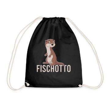 Otto Name, Fischotto Outfit for Name Day with Name - Drawstring Bag - black - Front