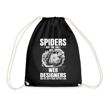 Vogelspinne Tarantula Terraristik Amphibie Spinne - Turnbeutel - Schwarz - Vorne