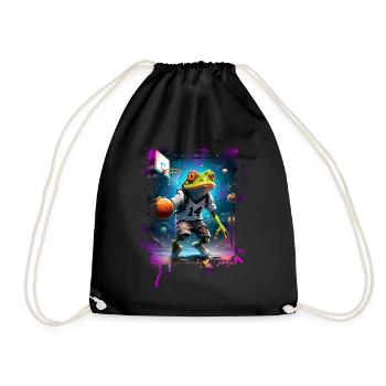 Basketball Frog - Drawstring Bag - black - Front