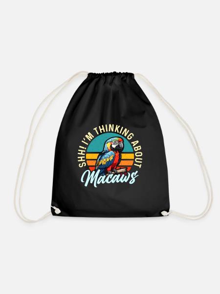 Macaw Bird Shh I'm Thinking About Parrot Macaw - Turnbeutel - Schwarz