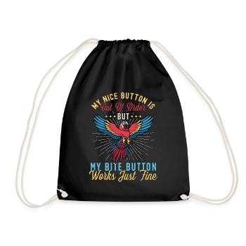 Macaw Bird My Nice Button Is Out Parrot Bird Lover - Turnbeutel - Schwarz - Vorne