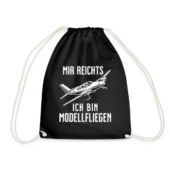Airplane Tshirt Men's Helicopter Pilot Airplane - Drawstring Bag - black - Front