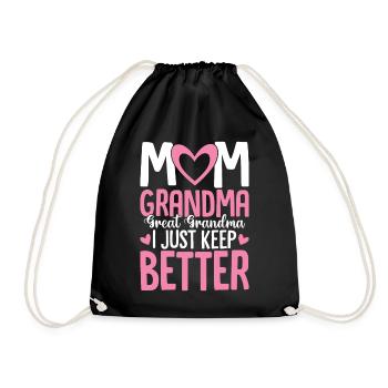 Maman Grand-mère Arrière-Grand-mère Je n’arrête pas de recevoir - Sac de sport léger - noir - Devant
