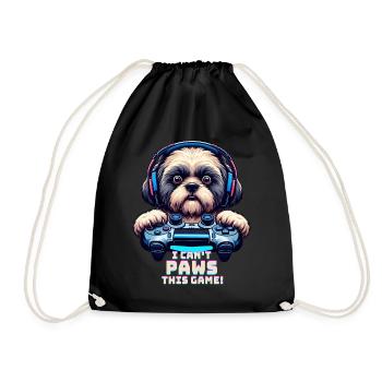 Nerds du jeu, amateurs de chiens Shih Tzu - Sac de sport léger - noir - Devant