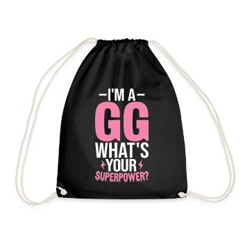 I'm A GG What's Your Superpower Funny Gigi Great - Drawstring Bag - black - Front