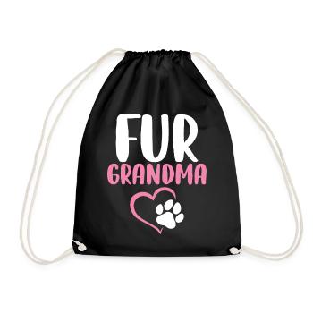 Pelz Oma Lustige Oma Pawma Welpe Hund - Turnbeutel - Schwarz - Vorne