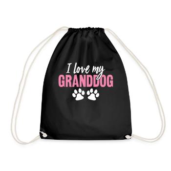 Ich liebe meinen Enkelhund Lustiger Hund Oma Pelz Hündchen - Turnbeutel - Schwarz - Vorne