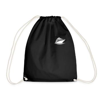 Cruising Ship Logo Emblem Cruise Ship Cruise - Drawstring Bag - black - Front