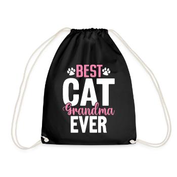 Best Cat Grandma Ever Fur Grandma Funny Kitten - Drawstring Bag - black - Front