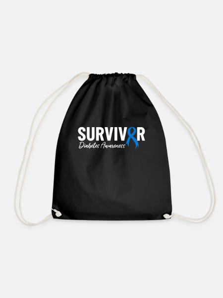 Diabetes Survivor Blue Ribbon Nutzlose Bauchspeicheldrüse - Turnbeutel - Schwarz