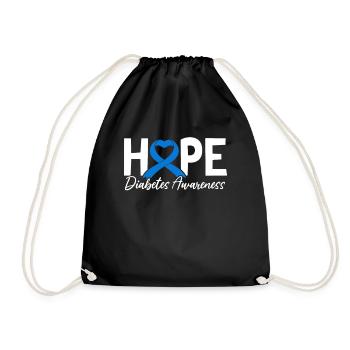Funny Diabetic Type 1 Diabetes Awareness T1D - Drawstring Bag - black - Front